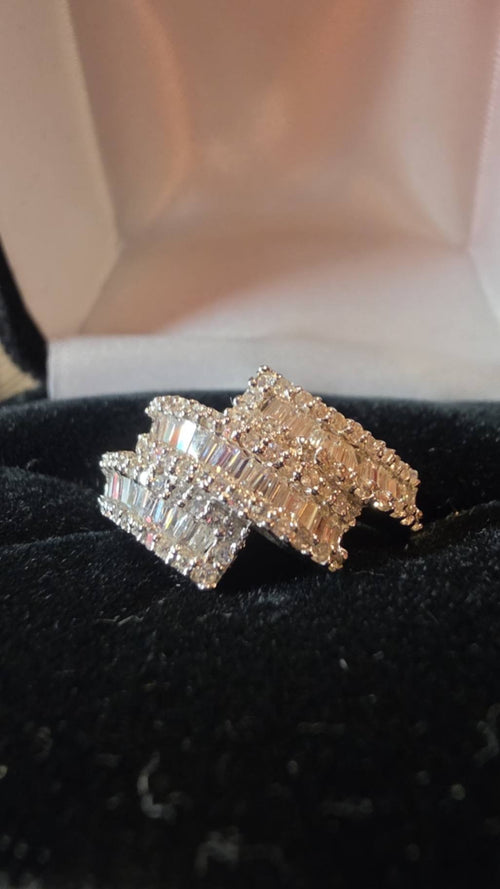 18K White Gold Diamond Cocktail Ring – 1.75 CTW – Size 6